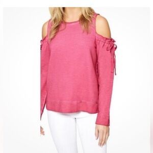 ANTHROPOLOGIE Sanctuary NWOT Parksde Cold Shoulder Pink French Terry